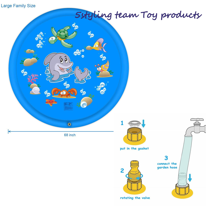 워 터 스프레이 개스킷 야외 잔디 놀이 매트 물놀이 장난감 돌고래 물 미스 트 쿠션 파도타기 무지개 워 터 슬라이드
